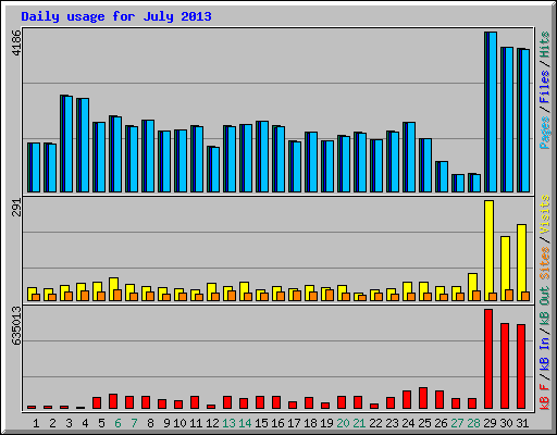 Daily usage for July 2013