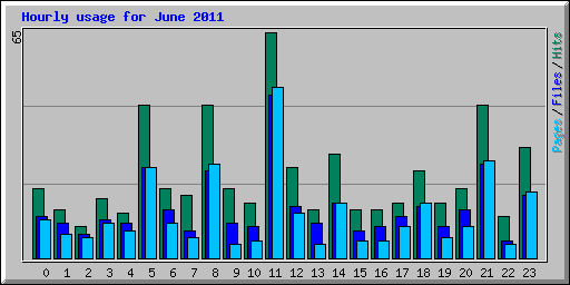 Hourly usage for June 2011