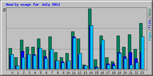 Hourly usage for July 2011