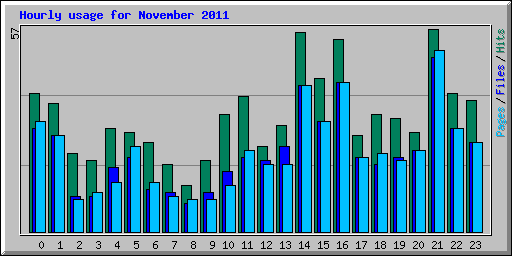 Hourly usage for November 2011