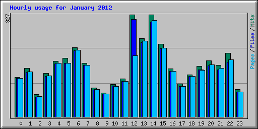 Hourly usage for January 2012