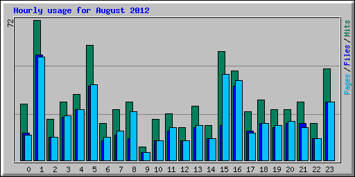 Hourly usage for August 2012